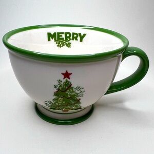 Starbucks Holiday 2007 ”Merry” Footed Christmas Tree Mug 10oz